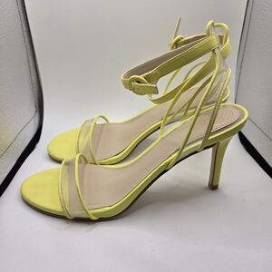 GUESS Neon Yellow & Clear Artula Sandal - Women Size 7.5